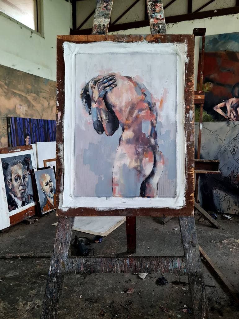 Original Expressionism Men Painting by Thomas Donaldson