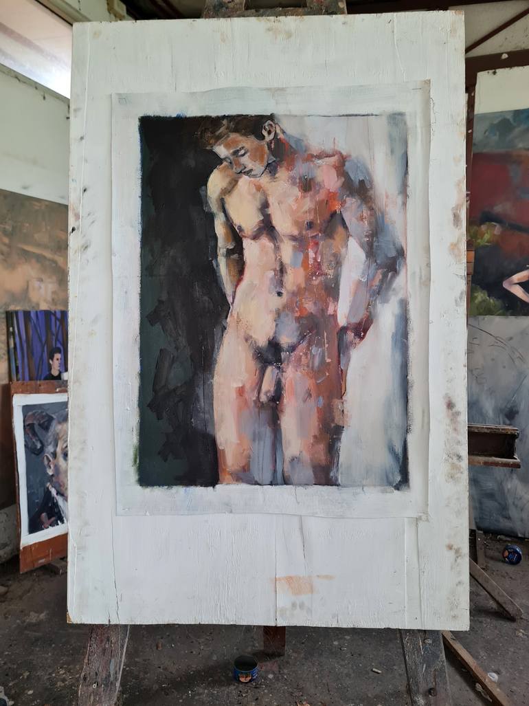 Original Expressionism Men Painting by Thomas Donaldson