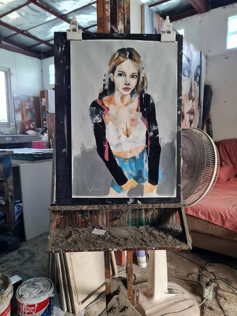 Original Expressionism People Painting by Thomas Donaldson