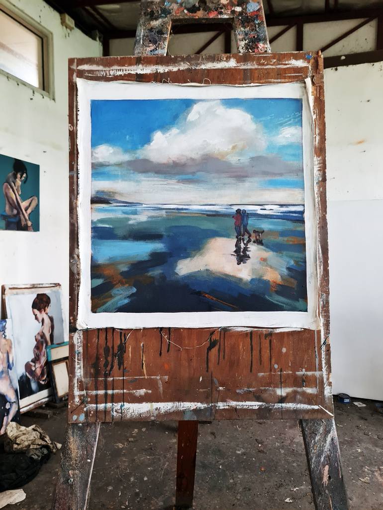 Original Expressionism Beach Painting by Thomas Donaldson