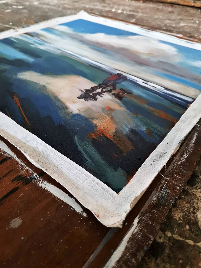 Original Expressionism Beach Painting by Thomas Donaldson