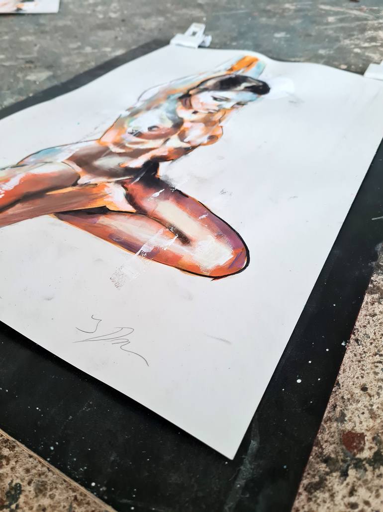 Original Expressionism Nude Painting by Thomas Donaldson