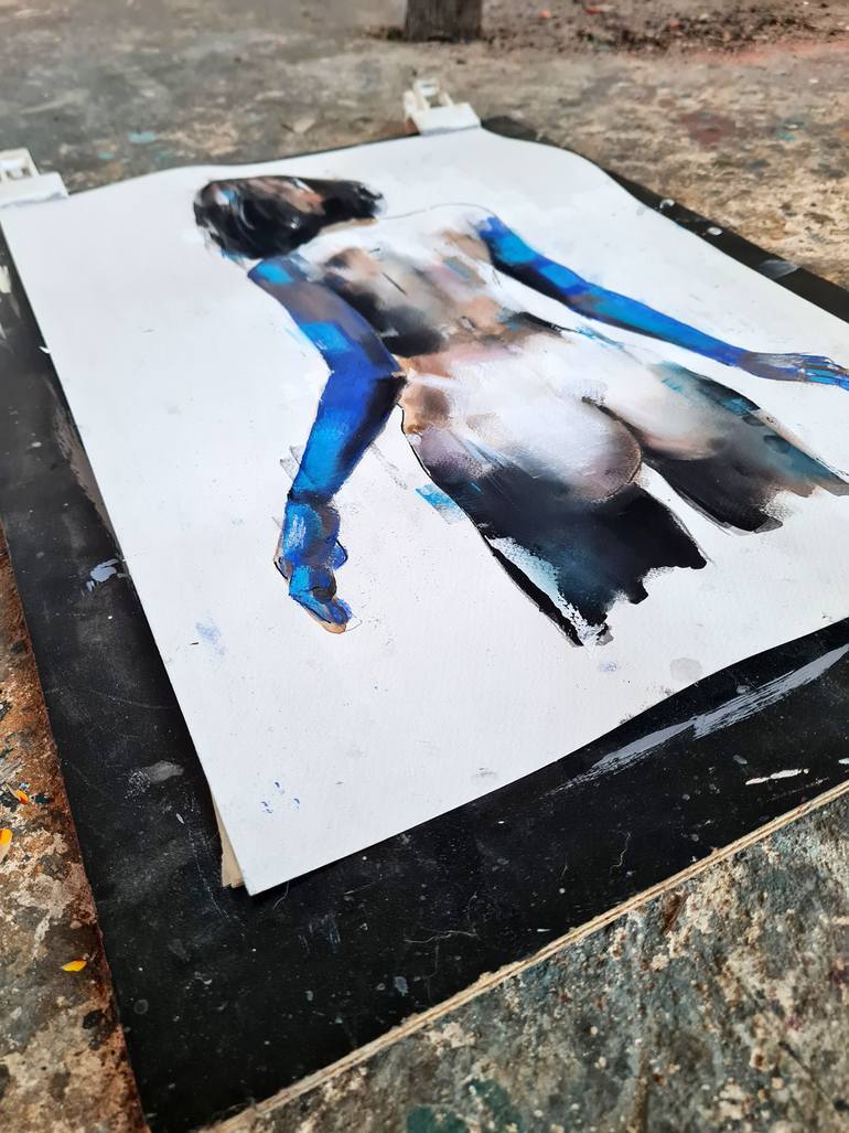 Original Expressionism Nude Painting by Thomas Donaldson