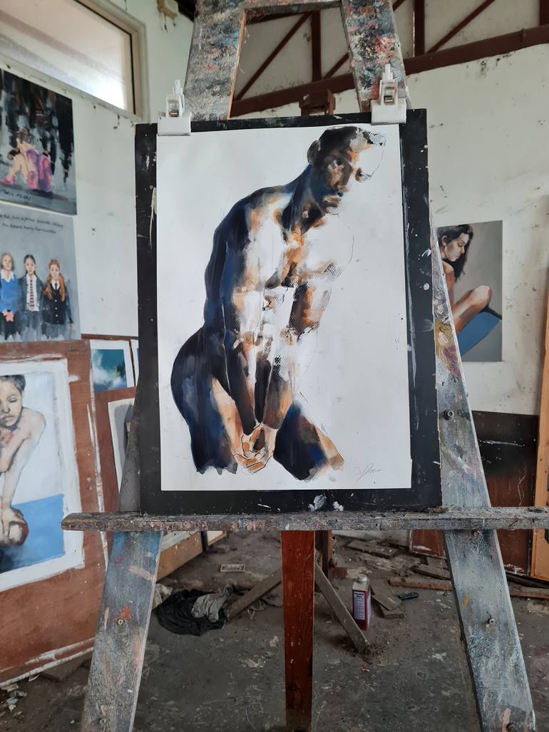 Original Expressionism Nude Painting by Thomas Donaldson