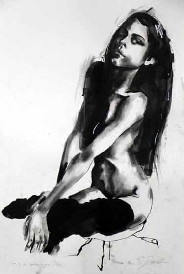 Print of Figurative Nude Drawings by thomas donaldson