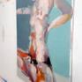 A medium scale cropped fragmented female figure study in oils on canvas. the work is titled and signed on back and will have a certificate of authenticity.