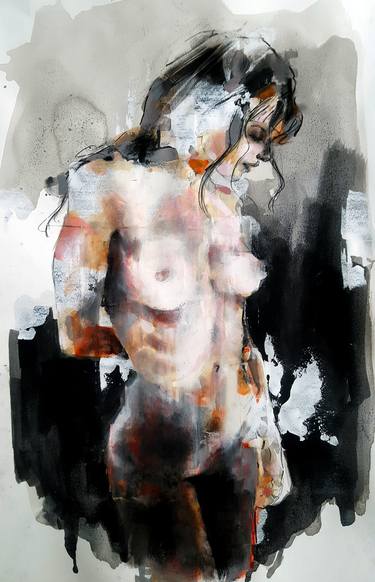 Print of Expressionism Nude Drawings by thomas donaldson