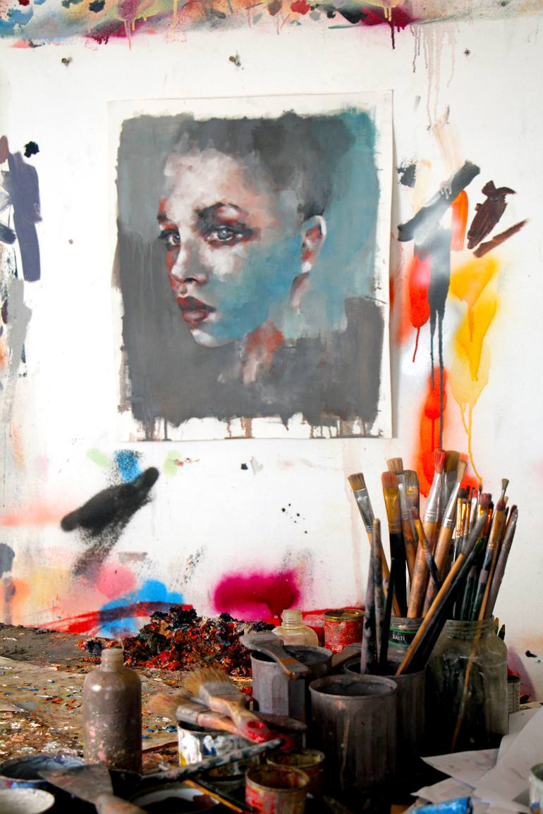 Original Expressionism People Painting by Thomas Donaldson