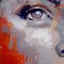A small scale female head study in Oils on paper.

The work has a loose expressive application of paint with muted red/grey tones, creating a sort of in-perfect or flawed beauty.