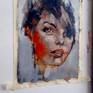 A small scale female head study in Oils on paper.

The work has a loose expressive application of paint with muted red/grey tones, creating a sort of in-perfect or flawed beauty.