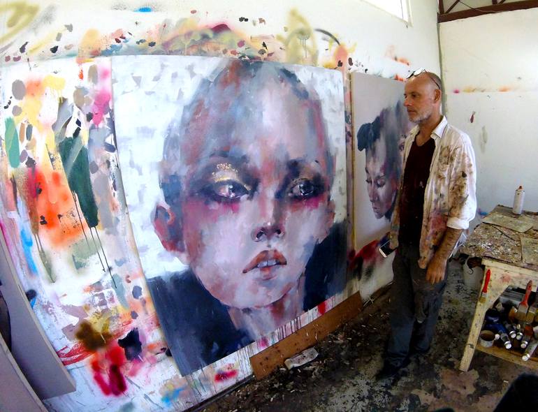 Original Expressionism People Painting by Thomas Donaldson