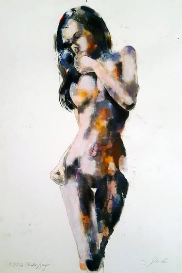 Print of Expressionism Nude Drawings by thomas donaldson