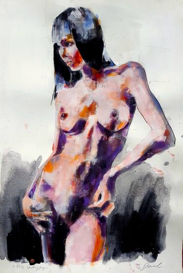 Print of Expressionism Nude Drawings by thomas donaldson