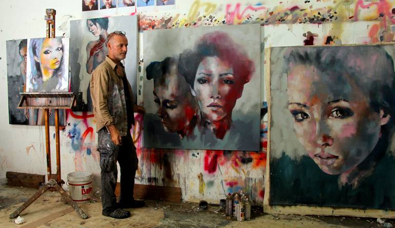 Original Expressionism People Painting by Thomas Donaldson