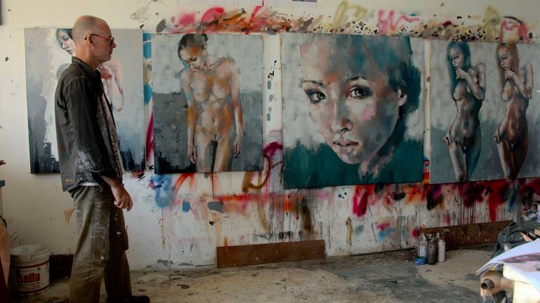 Original Expressionism Nude Painting by Thomas Donaldson