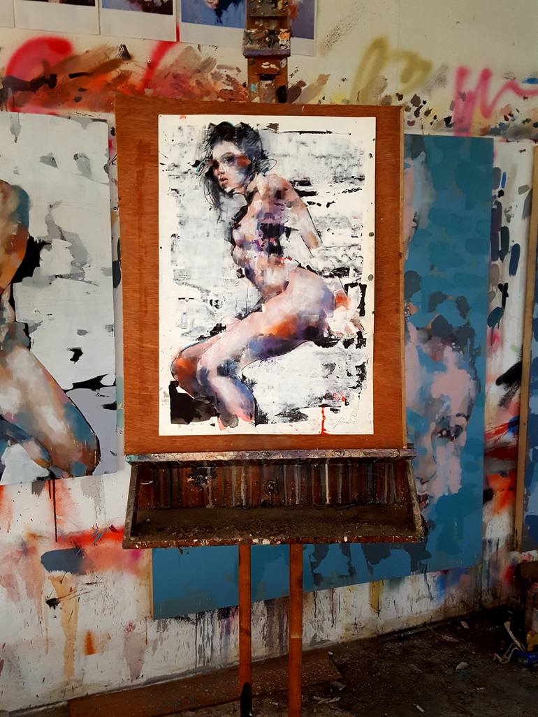 Original Expressionism Nude Drawing by Thomas Donaldson