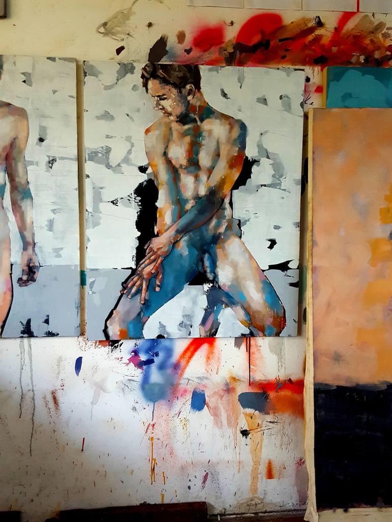 Original Figurative Nude Painting by thomas donaldson