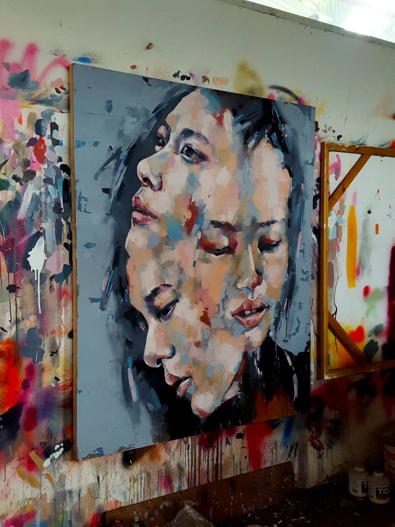 Original Expressionism People Painting by Thomas Donaldson