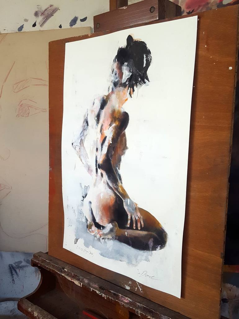 Original Nude Drawing by thomas donaldson