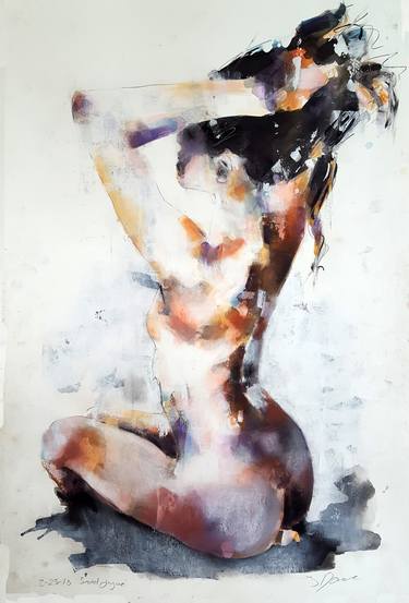 Print of Expressionism Nude Drawings by thomas donaldson