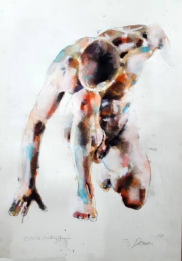 Print of Expressionism Nude Drawings by thomas donaldson
