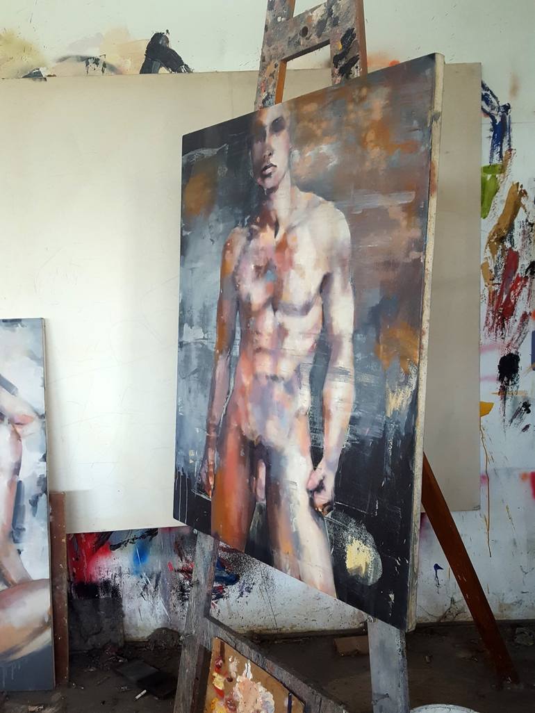 Original Expressionism Men Painting by thomas donaldson