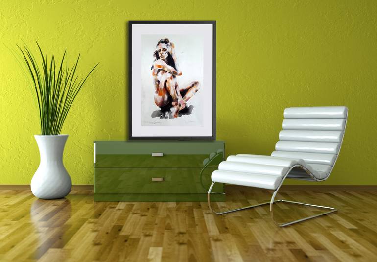 Original Expressionism Nude Drawing by Thomas Donaldson