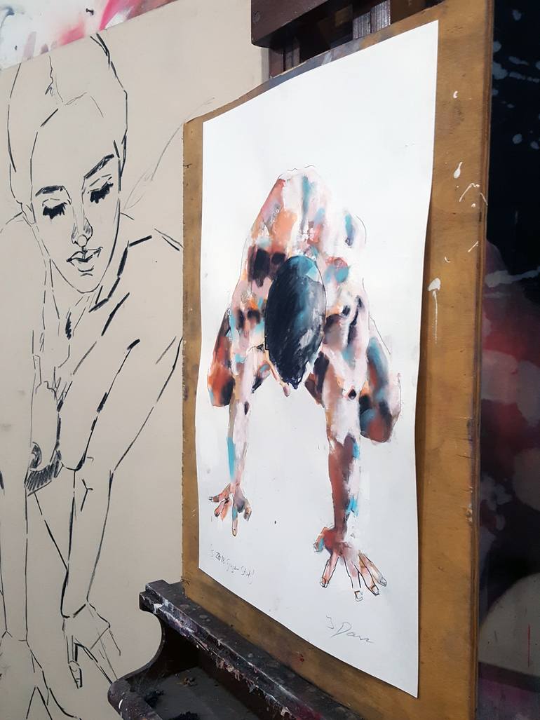 Original Expressionism Nude Drawing by Thomas Donaldson