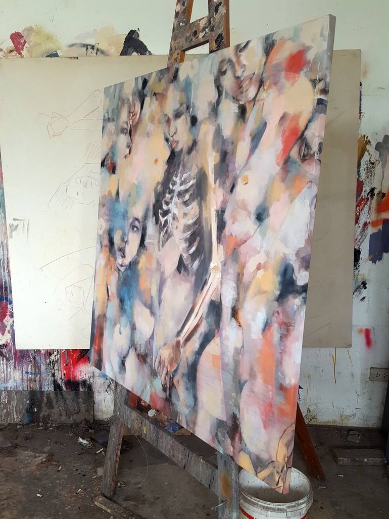 Original Expressionism Nude Painting by Thomas Donaldson