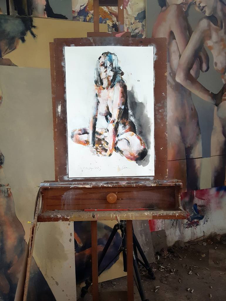 Original Expressionism Nude Drawing by Thomas Donaldson