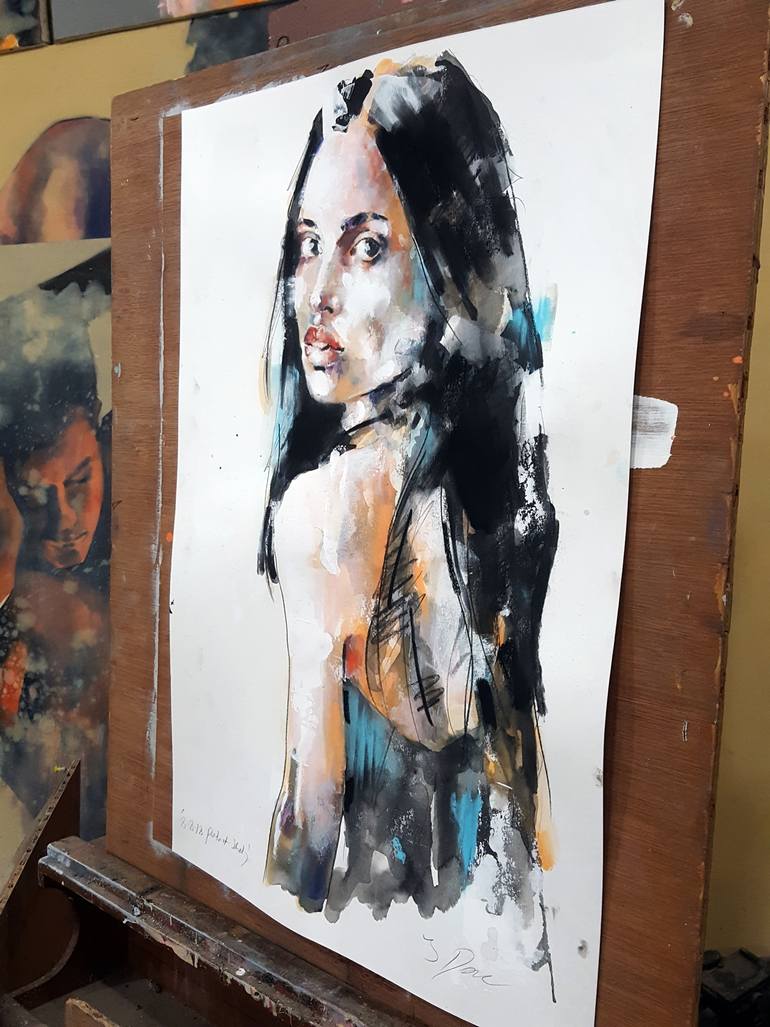 Original Expressionism People Drawing by Thomas Donaldson