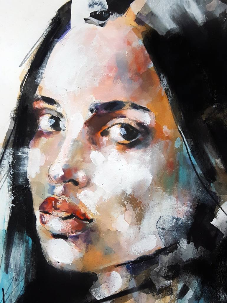 Original Expressionism People Drawing by Thomas Donaldson
