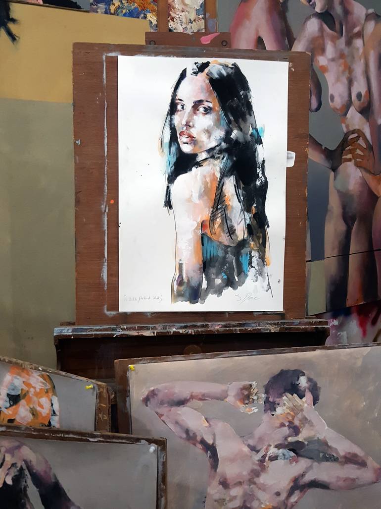 Original Expressionism People Drawing by Thomas Donaldson