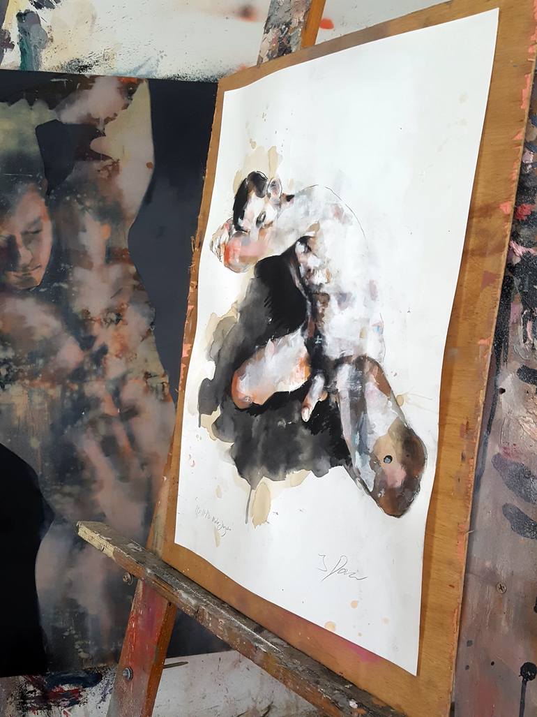 Original Expressionism Nude Drawing by Thomas Donaldson