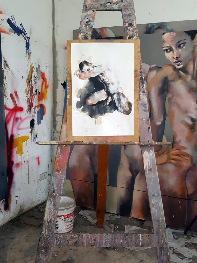Original Expressionism Nude Drawing by Thomas Donaldson