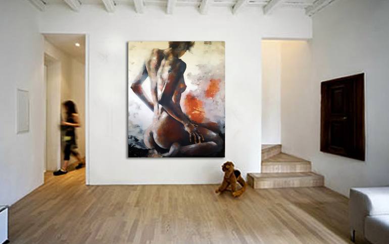 Original Expressionism Nude Painting by thomas donaldson