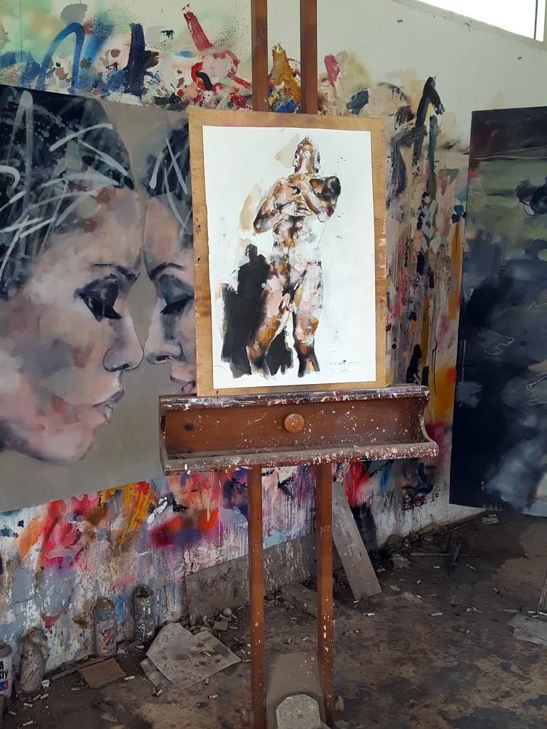 Original Expressionism Nude Drawing by Thomas Donaldson