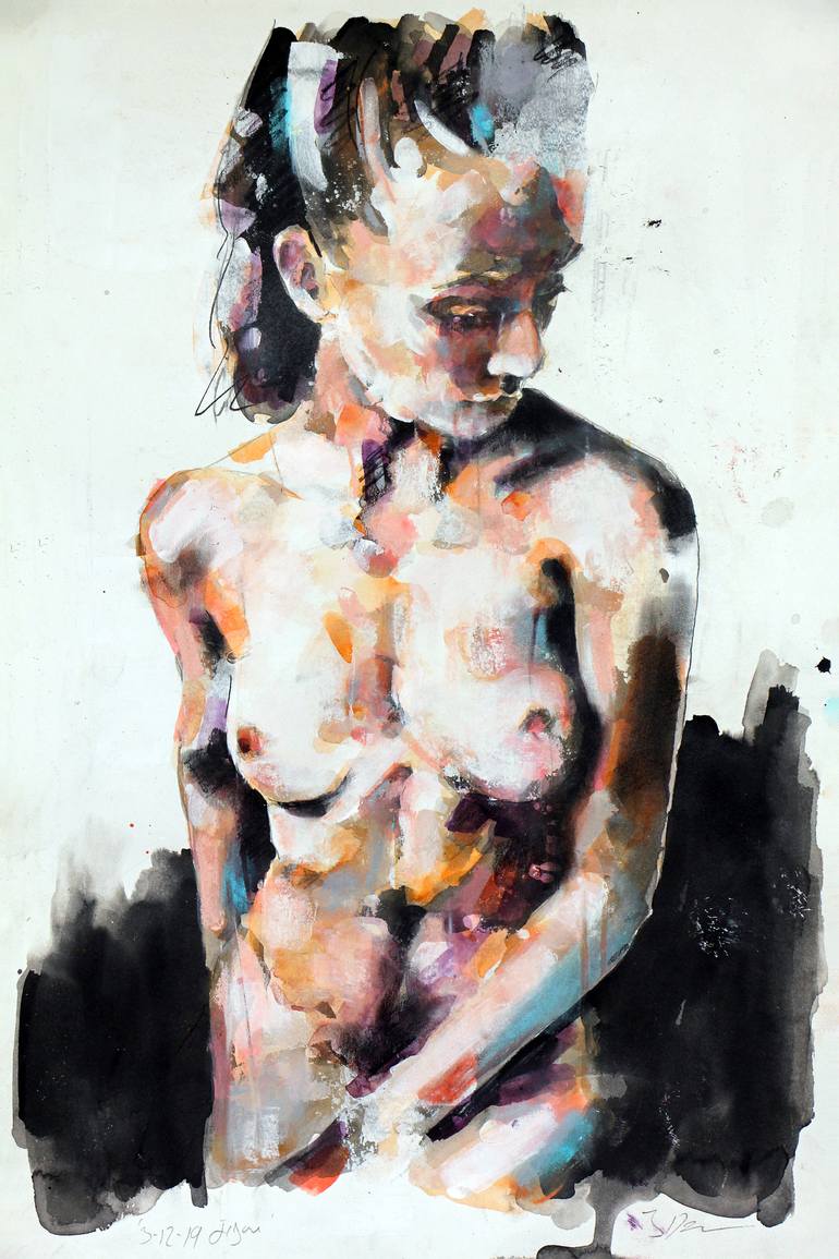 figure Limited edition Signed Print from original watercolor painting
