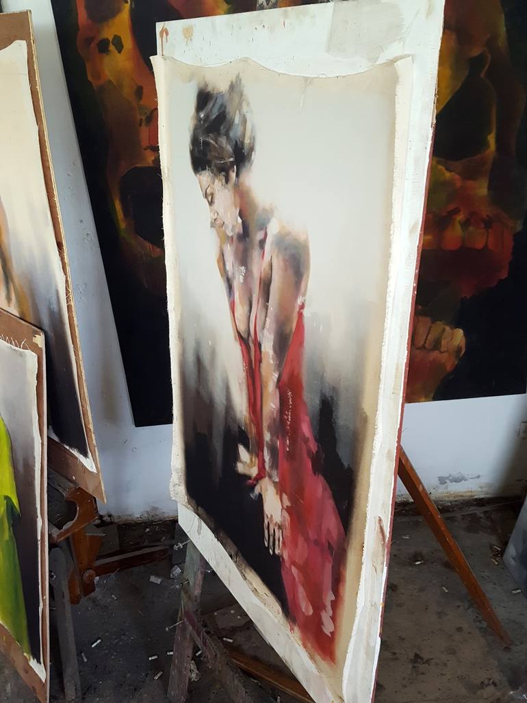 Original Expressionism People Painting by thomas donaldson