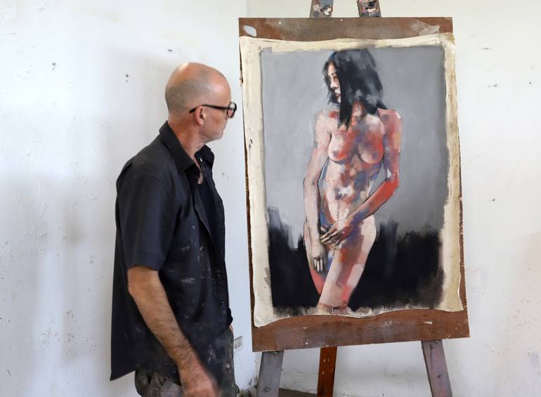 Original Expressionism Nude Painting by thomas donaldson