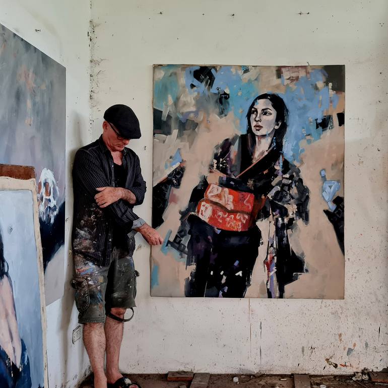 Original Expressionism People Painting by Thomas Donaldson