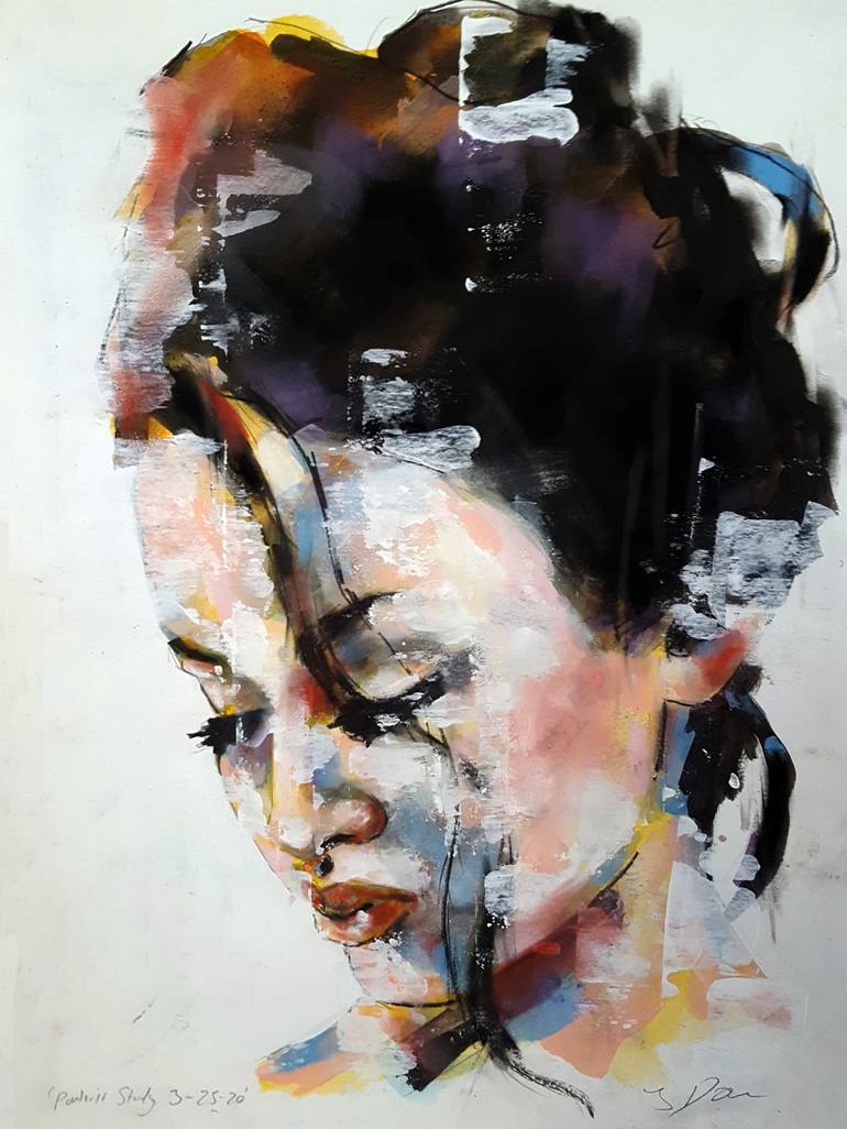 portrait study 3-25-20 Painting by thomas donaldson | Saatchi Art