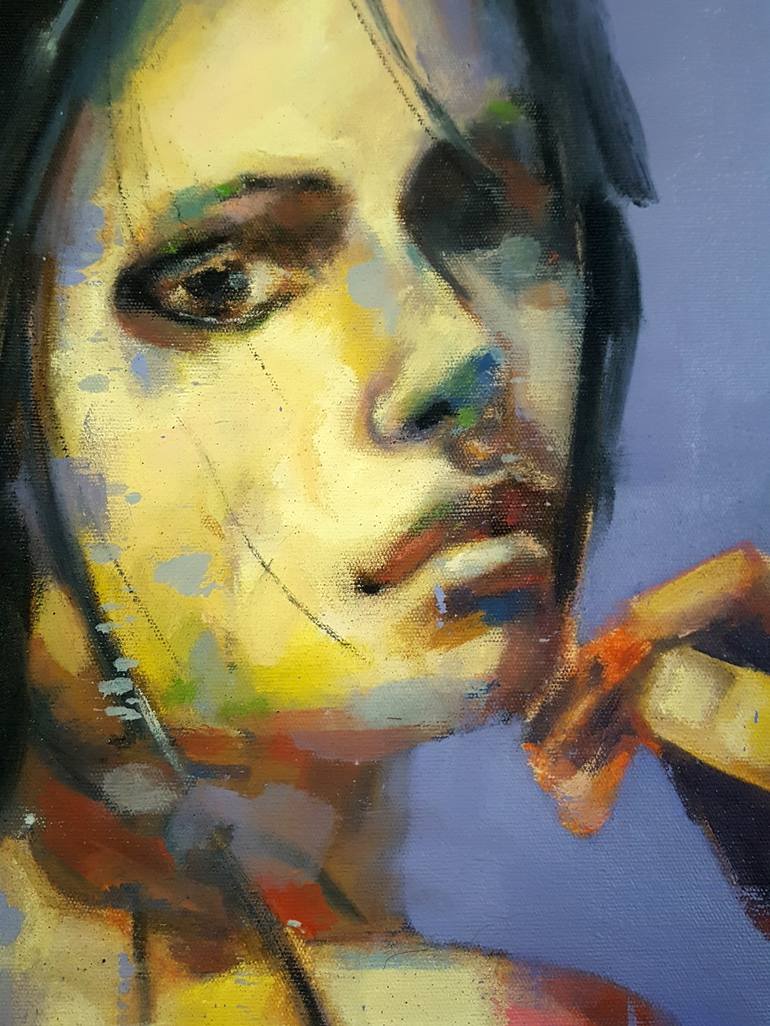 Original Expressionism Portrait Painting by thomas donaldson