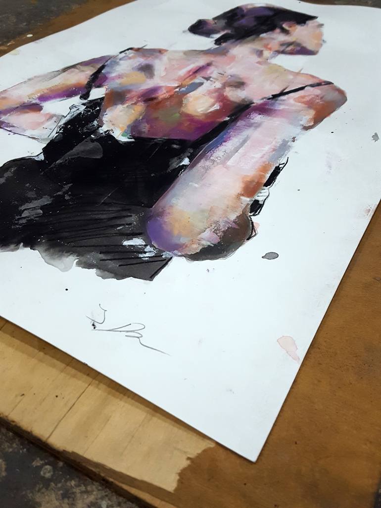 Original Expressionism People Painting by thomas donaldson