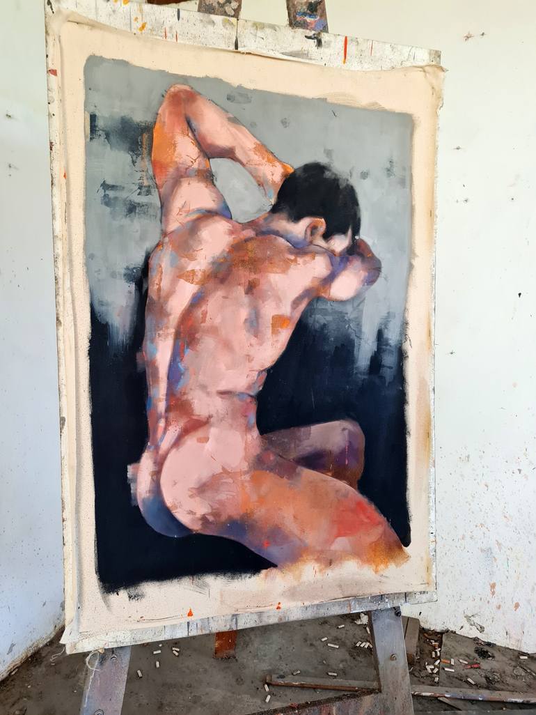 Original Expressionism Nude Painting by thomas donaldson