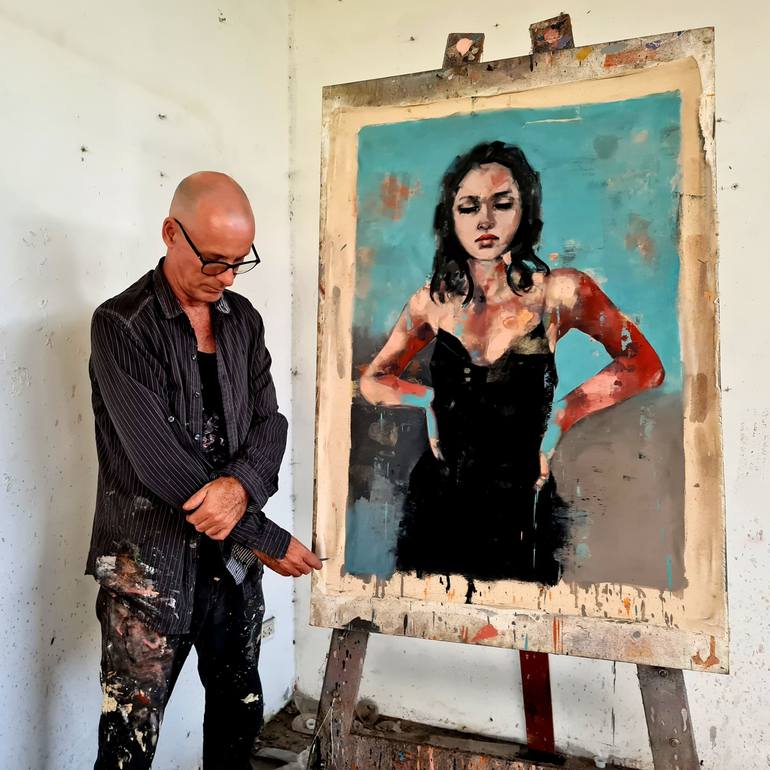 Original Expressionism People Painting by Thomas Donaldson