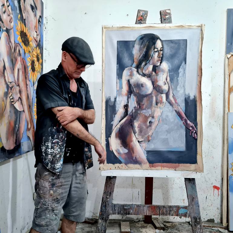 Original Expressionism Nude Painting by Thomas Donaldson
