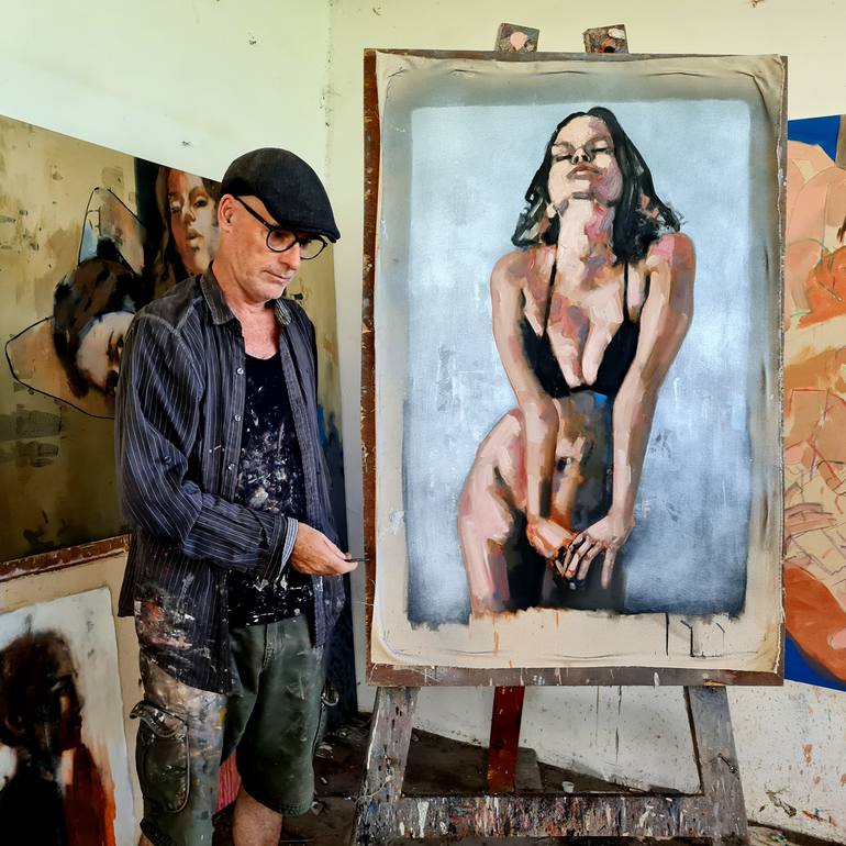 Original Expressionism Nude Painting by Thomas Donaldson