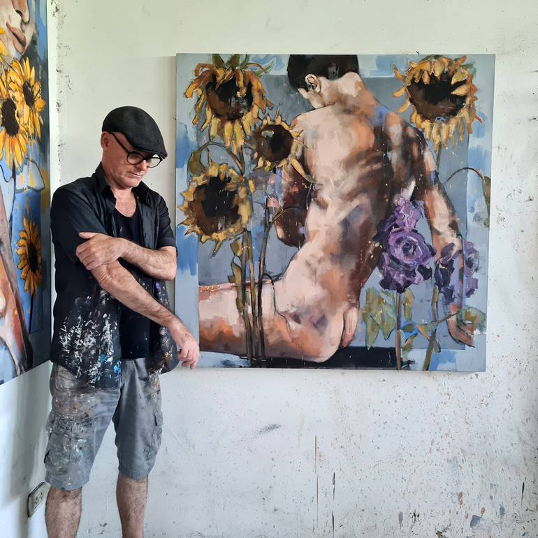 Original Expressionism Men Painting by Thomas Donaldson