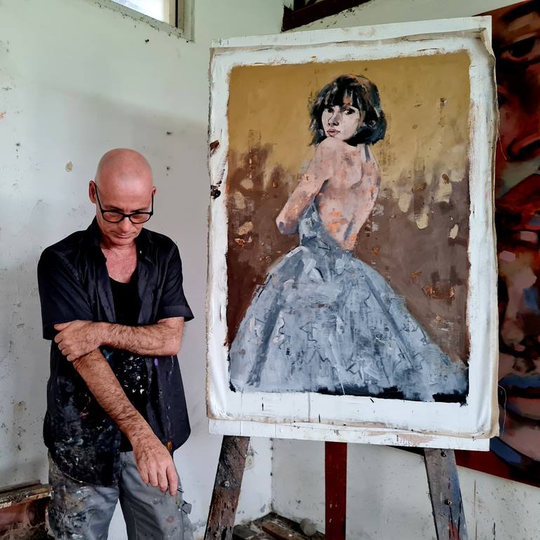 Original Expressionism People Painting by Thomas Donaldson